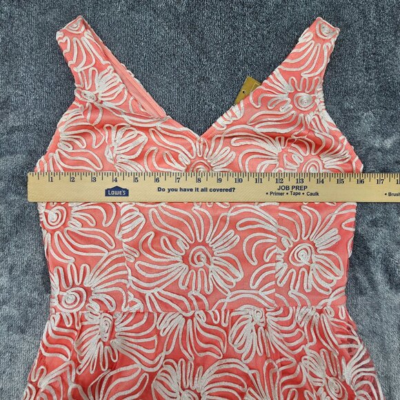 Buttons for Francescas Tank mini dress womens Medium ebrodered tulle coral - Picture 9 of 11